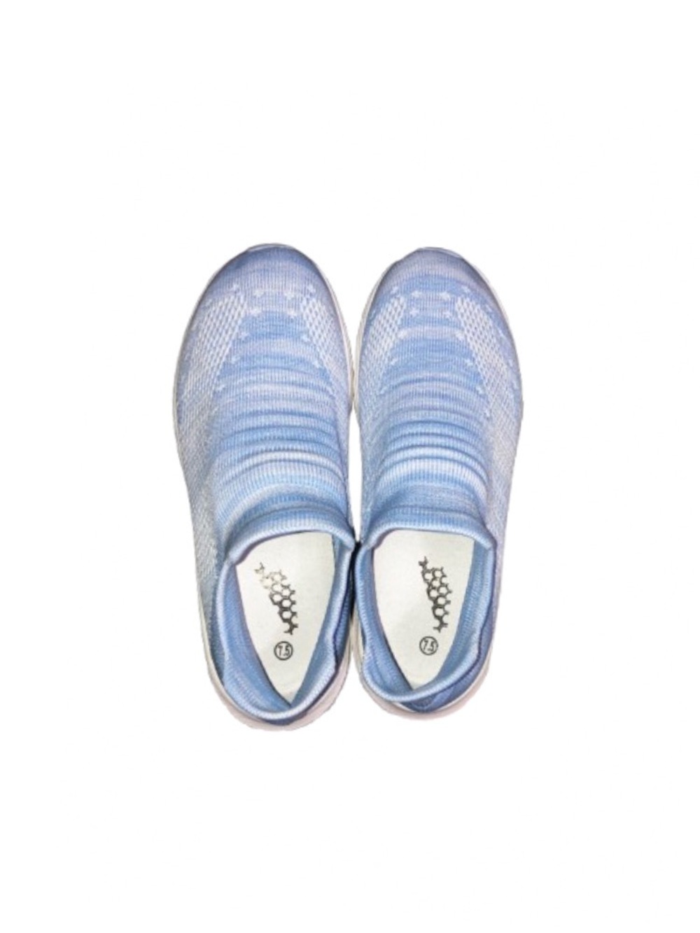New Without Tags Size 7.5 Light Blue Slip-On Knit Sneakers Women's Comfort Shoes